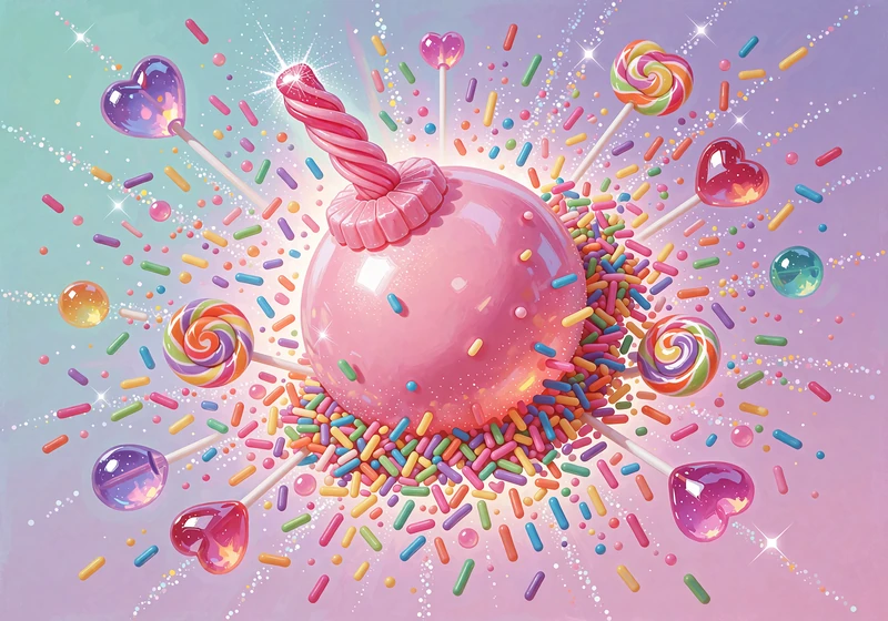 R&oacute;żowa cukierkowa bomba wybuchająca posypką i mini lizakami - nowy slot z funkcją bonus buy